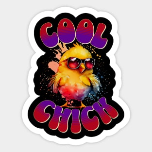 Cool Chick Funny Chicken Sticker